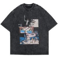 T-Shirt Streetwear Aesthetic Graphic Eyes Relaxed Tee Shirt Men Unisex