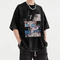 T-Shirt Streetwear Aesthetic Graphic Eyes Relaxed Tee Shirt Men Unisex