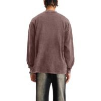 Tuislay Vintage Oversized T Shirts for Men Cotton Baggy Crewneck Streetwear Sweatshirt Acid Wash Long Sleeve Tee Shirts Top