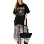 Unisex FlowerMardi T-Shirt, Cotton Graphic Logo Tee, Relaxed Fit Short Sleeve Top (US, Alpha, One Size, X-Large, Regular, Long, Black Taupe)