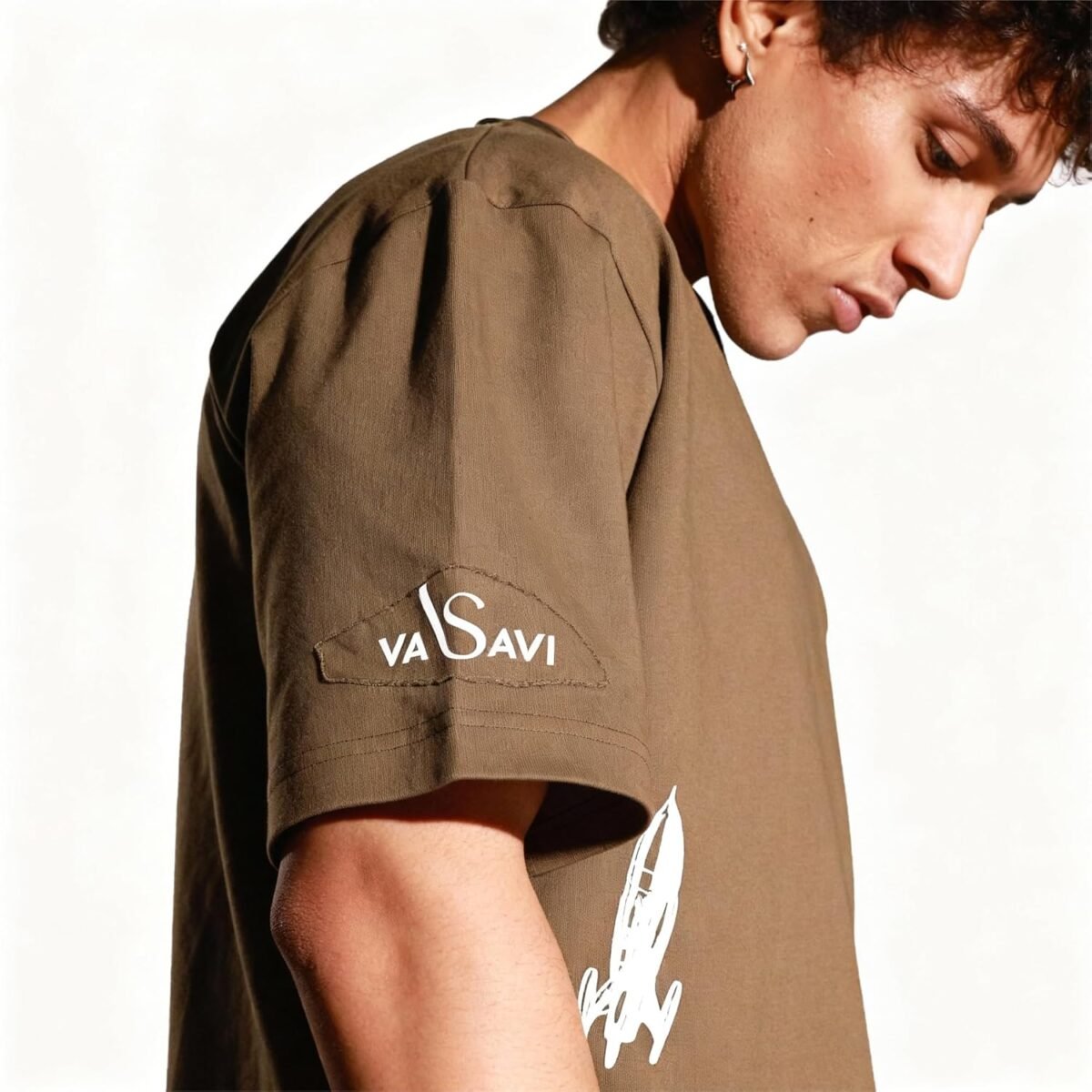 vasavi Oversized T-Shirt - Short Sleeve Baggy Tshirt for Men - Casual Drop Shoulder Oversized Tee Rugged Rebel