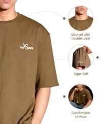vasavi Oversized T-Shirt - Short Sleeve Baggy Tshirt for Men - Casual Drop Shoulder Oversized Tee Rugged Rebel