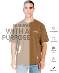 vasavi Oversized T-Shirt - Short Sleeve Baggy Tshirt for Men - Casual Drop Shoulder Oversized Tee Rugged Rebel