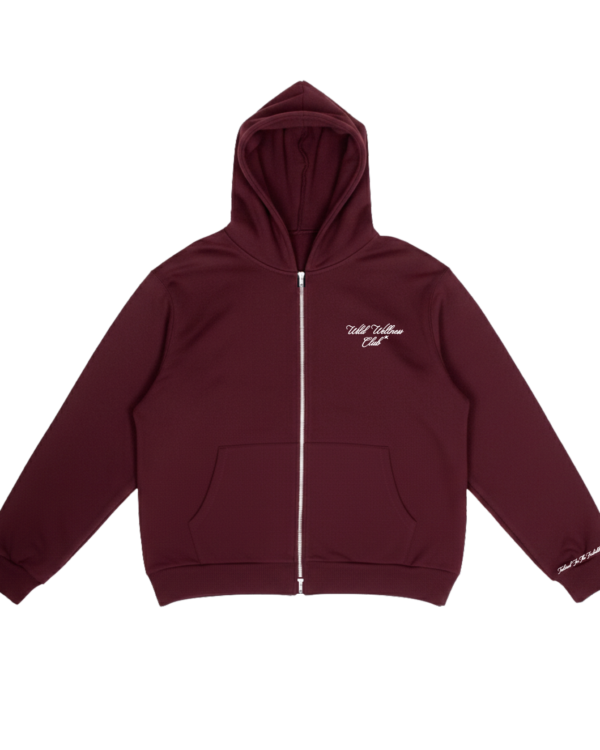 WILD ZIP-UP HOODIE - BURGUNDY