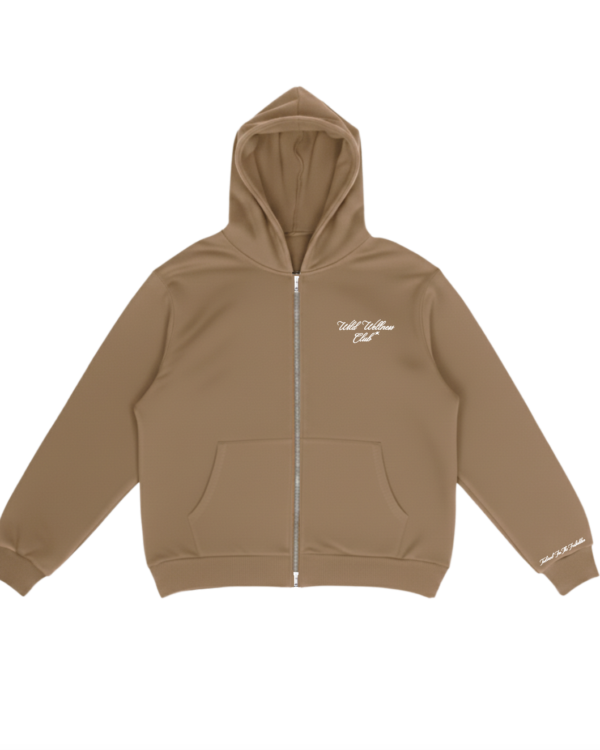 WILD ZIP-UP HOODIE - CAMEL