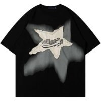 Y2K 90s Vintage Oversized T Shirts Star Graphic Tees Y2k Casual Unisex Streetwear Grunge Aesthetic Tops Clothes