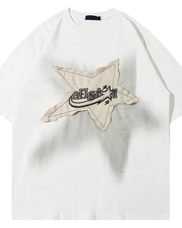 Y2K 90s Vintage Oversized T Shirts Star Graphic Tees Y2k Casual Unisex Streetwear Grunge Aesthetic Tops Clothes